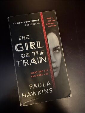 The Girl on the Train by Paula Hawkins - Black with Red Accent